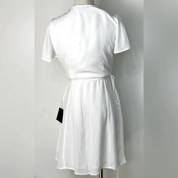 Lulu’s Harbor Point White Sheer Chiffon Wrap Dress Size Small and Medium - Picture 11 of 13